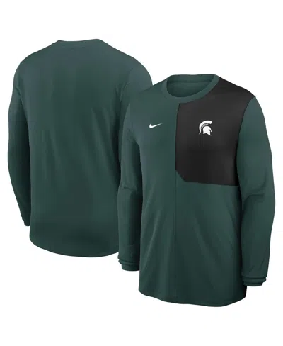 Nike Kids' Men's Green Michigan State Spartans 2025 Sideline Coach Uv Performance Long Sleeve T-shirt
