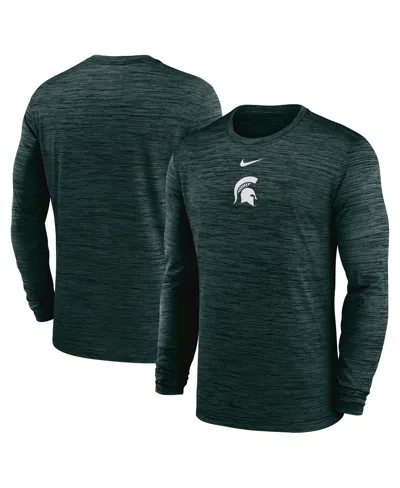 Nike Green Michigan State Spartans 2025 Sideline Velocity Performance Long Sleeve T-shirt
