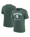 Nike Men's Green Michigan State Spartans Arch Over Logo Tri-blend T-shirt In Green
