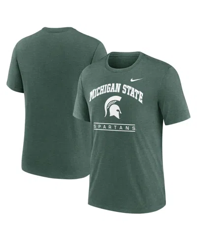 Nike Men's Green Michigan State Spartans Arch Over Logo Tri-blend T-shirt