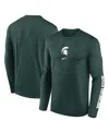Nike Men's Green Michigan State Spartans Primetime Center Lockup Two-hit Legend Long Sleeve T-shirt In Green