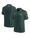Nike Men's Green Oakland Athletics Authentic Collection Striped Performance Pique Polo Shirt In Green