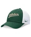 Nike Green Oakland Athletics Evergreen Wordmark Trucker Adjustable Hat In Green