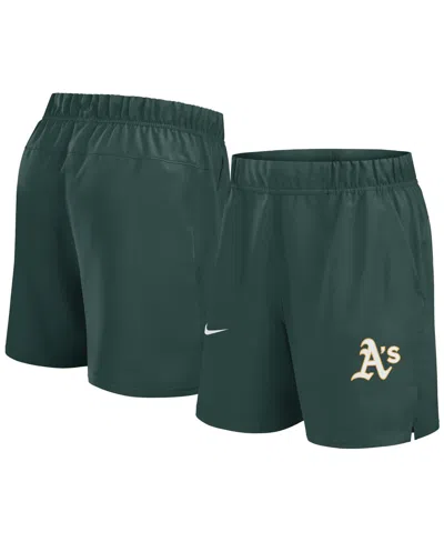 NIKE MEN'S GREEN OAKLAND ATHLETICS WOVEN VICTORY PERFORMANCE SHORTS