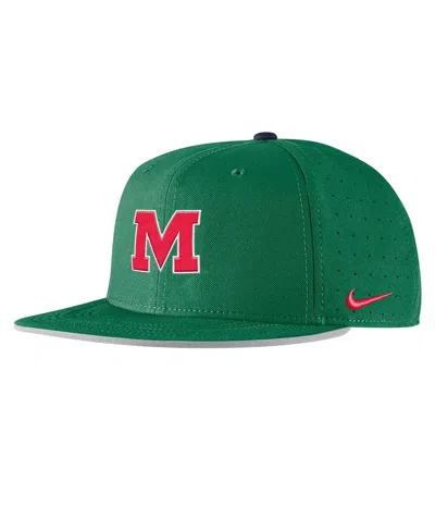 Nike Men's Green Ole Miss Rebels On-field Baseball Performance Fitted Hat