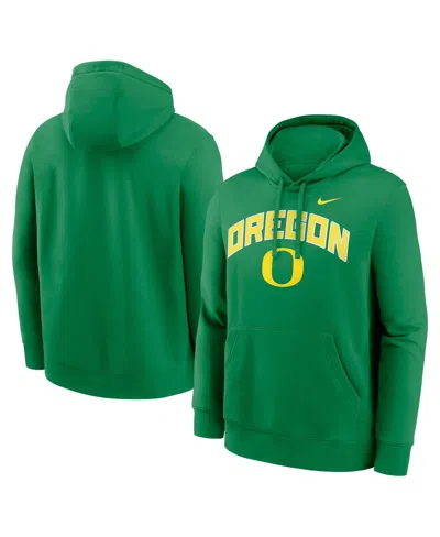 NIKE MEN'S GREEN OREGON DUCKS CLUB FLEECE ARCH PULLOVER HOODIE