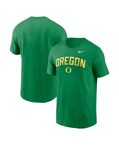 NIKE MEN'S GREEN OREGON DUCKS PRIMETIME ARCH STACK T-SHIRT