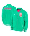 Nike Men's Green San Diego Padres Authentic Collection City Connect Full-zip Bomber Jacket In Green