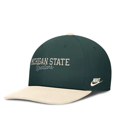 Nike Men's Green/cream Michigan State Spartans Pro Legacy Script Snapback Hat