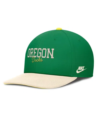Nike Men's Green/cream Oregon Ducks Pro Legacy Script Snapback Hat