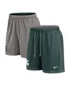 Nike Men's Green/heather Gray Michigan State Spartans Player Reversible Shorts In Multi