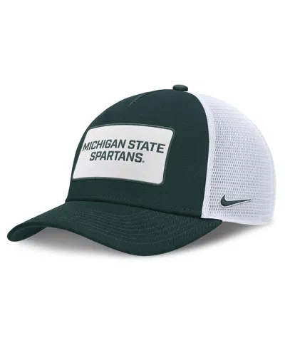 NIKE MEN'S GREEN/WHITE MICHIGAN STATE SPARTANS 2025 ON-FIELD RISE PATCH TRUCKER ADJUSTABLE HAT