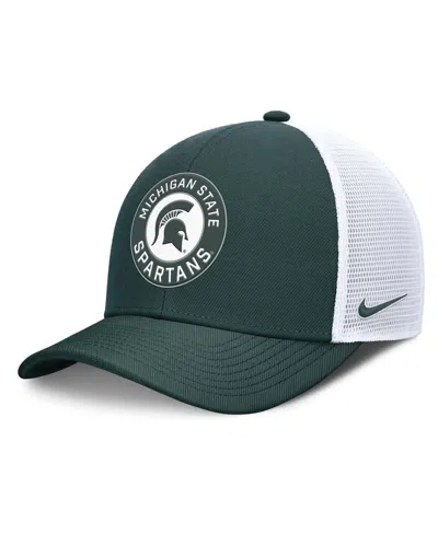 Nike Green/white Michigan State Spartans Rise Primetime Performance Trucker Adjustable Hat In Multi
