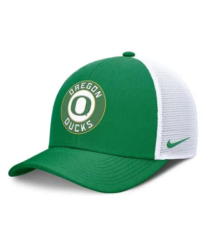 Nike Men's Green/white Oregon Ducks Rise Primetime Performance Trucker Adjustable Hat
