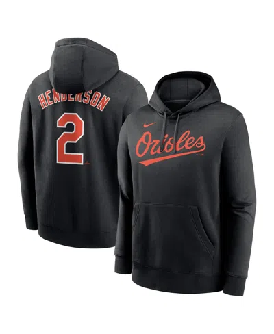 Nike Men's Gunnar Henderson Black Baltimore Orioles Player Name Number Club Fleece Pullover Hoodie