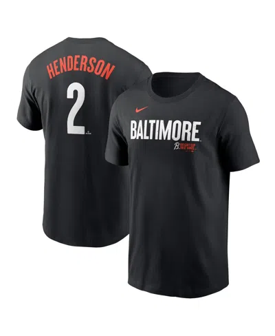 Nike Men's Gunnar Hendersonâ Black Baltimore Orioles Fuse City Connect Name Number T-shirt