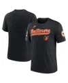 Nike Heather Black Baltimore Orioles Cooperstown Collection Eras Tri-blend T-shirt In Black