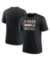 Nike Men's Heather Black Baltimore Orioles Cooperstown Collection Local Stack Tri-blend T-shirt In Heather Black