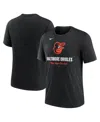 Nike Heather Black Baltimore Orioles Logo Tri-blend T-shirt In Heather Black