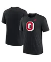 Nike Men's Ohio State Buckeyes Blitz Evergreen Legacy Primary Tri-blend T-shirt In Heather Black
