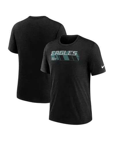 Nike Heather Black Philadelphia Eagles Long Pass Tri-blend T-shirt