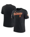 Nike Heather Black San Francisco Giants Cooperstown Collection Eras Tri-blend T-shirt In Heather Black