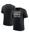 Nike Men's Heather Black Tampa Bay Rays Cooperstown Collection Local Stack Tri-blend T-shirt In Heather Black