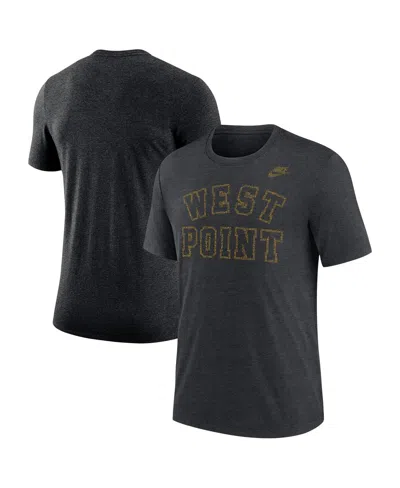 NIKE MEN'S HEATHER CHARCOAL ARMY BLACK KNIGHTS WEST POINT CLASSIC COLLECTION TRI-BLEND T-SHIRT
