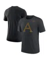 Nike Men's Heather Charcoal Army Black Knights West Point Classic Collection Tri-blend T-shirt In Gray