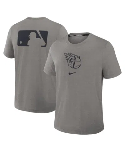 NIKE MEN'S HEATHER CHARCOAL CLEVELAND GUARDIANS AUTHENTIC COLLECTION EARLY WORK TRI-BLEND PERFORMANCE T-S