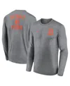 Nike Men's Heather Charcoal Detroit Tigers 2-hit Legend Performance Long Sleeve T-shirt In Heather Charcoal