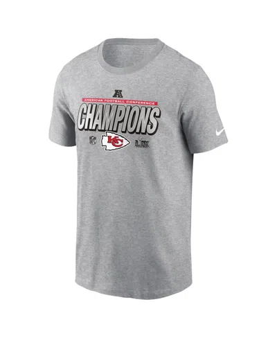 Nike Kids' Men's Heather Charcoal Kansas City Chiefs 2024 Afc Champions Locker Room Trophy Collection T-shirt