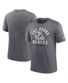 Nike Men's Heather Charcoal Las Vegas Raiders Helmet Tri-blend T-shirt In Heather Charcoal