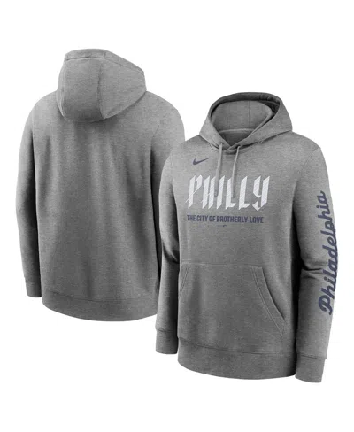 Nike Kids' Men's Heather Charcoal Philadelphia Phillies City Connect Club Pullover Hoodie In Gray