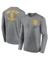 Nike Men's Heather Charcoal San Diego Padres 2-hit Legend Performance Long Sleeve T-shirt In Gray
