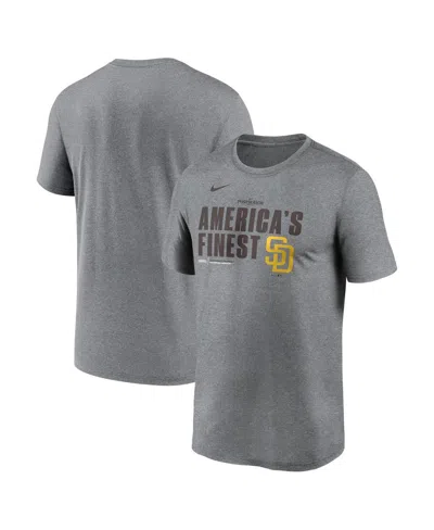 Nike Men's Heather Charcoal San Diego Padres 2025 Mlb Postseason Legend Dri-fit T-shirt In Gray