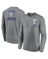 Nike Men's Heather Charcoal Texas Rangers 2-hit Legend Performance Long Sleeve T-shirt In Heather Charcoal