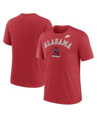 NIKE MEN'S HEATHER CRIMSON ALABAMA CRIMSON TIDE LEGACY ARCH TRI-BLEND T-SHIRT