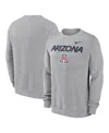 Nike Heather Gray Arizona Wildcats Primetime Primary Stack Pullover Sweatshirt In Gray