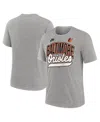 Nike Heather Gray Baltimore Orioles Cooperstown Collection Retro Tri-blend T-shirt In Heather Gray