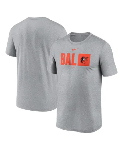 Nike Men's Heather Gray Baltimore Orioles Tricode Legend T-shirt