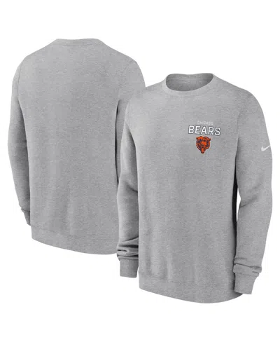 Nike Men's Heather Gray Chicago Bears Primetime Club Fleece Pullover Sweatshirt