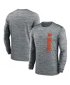 Nike Men's Heather Gray Clemson Tigers 2024 Sideline Velocity Performance Long Sleeve T-shirt In Heather Gray
