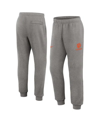 Nike Men's Heather Gray Clemson Tigers Primetime Club Fleece Jogger Pants