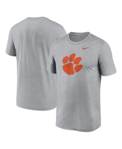 Nike Men's Heather Gray Clemson Tigers Primetime Evergreen Logo T-shirt