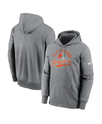 Nike Men's Heather Gray Cleveland Browns Performance Fleece Pullover Hoodie