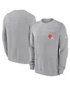 Nike Men's Heather Gray Cleveland Browns Primetime Club Fleece Pullover Sweatshirt In Gray