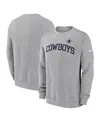 Nike Men's Heather Gray Dallas Cowboys Club Pullover Sweatshirt In Heather Gray