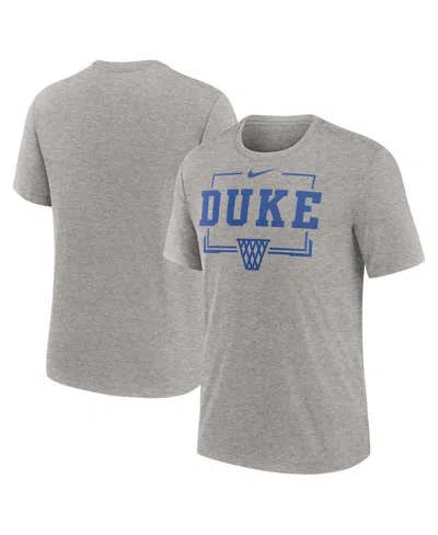 Nike Heather Gray Duke Blue Devils Campus Local Tri-blend T-shirt