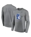 Nike Men's Heather Gray Duke Blue Devils Primetime Alternate Logo Legend Long Sleeve T-shirt In Heather Gray